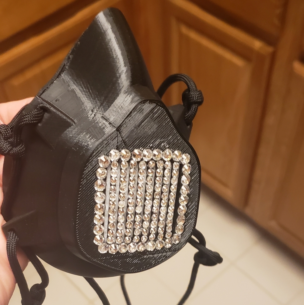 Custom Made Black Rhinestone Mask